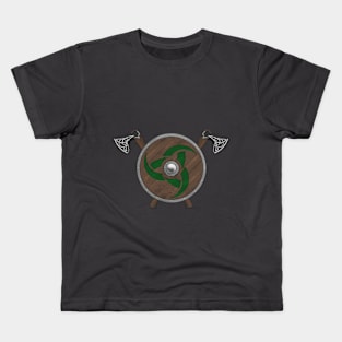 Viking Shield & Axes green Kids T-Shirt